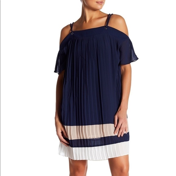 Endless Rose Chiffon Pleated Cold Shoulder Dress - New with Tag! - Picture 1 of 8